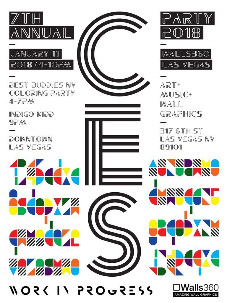 walls360 ces party event flyer